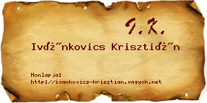 Ivánkovics Krisztián névjegykártya